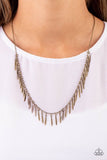 Paparazzi Necklace - Striking Sheen - Brass