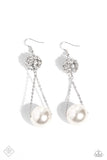 Paparazzi Earring - Ballerina Balance - White