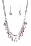 Paparazzi Necklace - Teardrop Timbre - Pink