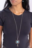 Paparazzi Necklace - Sahara Suburb - Blue Lanyard