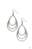 Paparazzi Earring - Trendy TIER-Drops - Silver