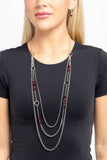 Paparazzi Necklace - Starry-Eyed Eloquence - Red