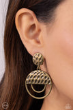 Paparazzi Earring - Southern Souvenir - Brass Clip-On