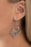 Paparazzi Earring - Rustic Rotary - Silver