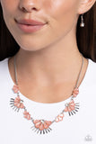 Paparazzi Necklace - Fluttering Fan - Orange