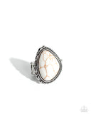 Paparazzi Ring - Tundra Rotunda - White