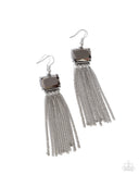 Paparazzi Earring -  Dreaming Of TASSELS - Silver