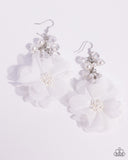 Paparazzi Earring - Fashionable Flower Girl - White