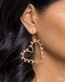 Paparazzi Earring - HEART of Your World - Gold