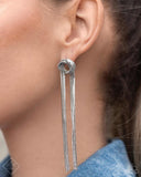 Paparazzi Earring - All Strands On Deck - Silver