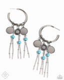 Paparazzi Earring - Peppy Pinnacle - Blue Hoop