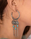 Paparazzi Earring - Peppy Pinnacle - Blue Hoop