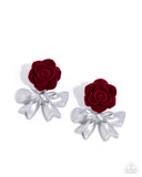 Paparazzi Earring - Rosette Rarity - Red
