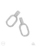 Paparazzi Earring - Guarded Glitz - White Clip-On