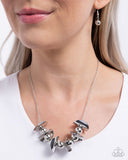 Paparazzi Necklace - First Come First CURVE - Silver