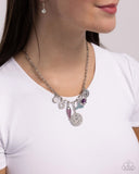 Paparazzi Necklace - Mismatched Mystery - Purple