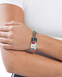 Paparazzi Bracelet - Staggered Shimmer - Red