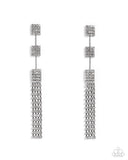 Paparazzi Earring - Fiercely Free-Falling - Black