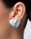 Paparazzi Earring - Sweetheart Stitching - Blue