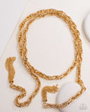 Paparazzi Necklace -  SCARFed for Attention - Gold Blockbuster