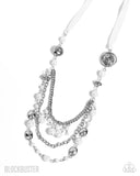 Paparazzi Necklace - All The Trimmings - Ivory