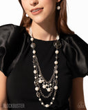 Paparazzi Necklace - All The Trimmings - Ivory