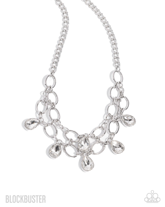 Paparazzi Necklace - Show-Stopping Shimmer - White