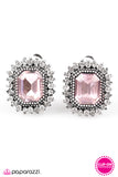 Paparazzi Earring - Star-Studded Sparkle - Pink Clip-On
