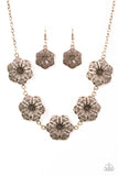 Paparazzi Necklace - Floral Fluorescence - Brass
