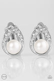 Paparazzi Earring - Top CLASSIC - White Clip-On
