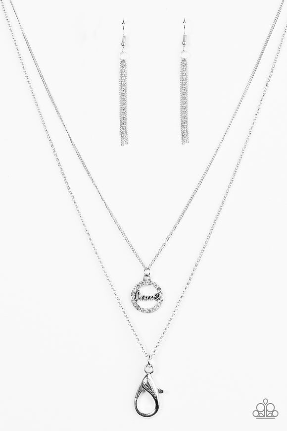 Paparazzi Necklace - Love Yourself - White Lanyard