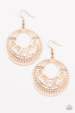 Paparazzi Earring - Modernly Mayan - Gold