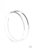 Paparazzi Earring - Size Them Up - Silver