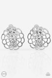 Paparazzi Earring - Carefree Carnation - Silver Clip-On
