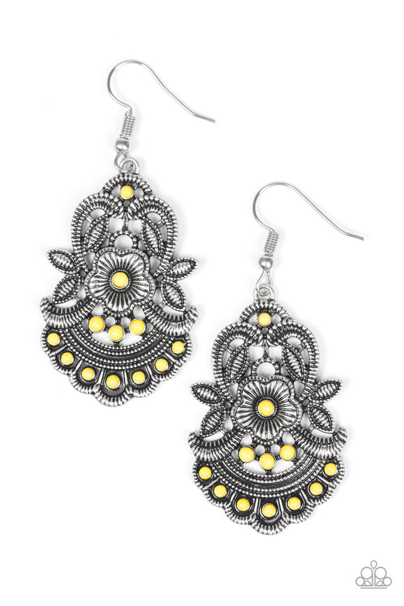 Paparazzi Earring - Blooming Bora Bora - Yellow
