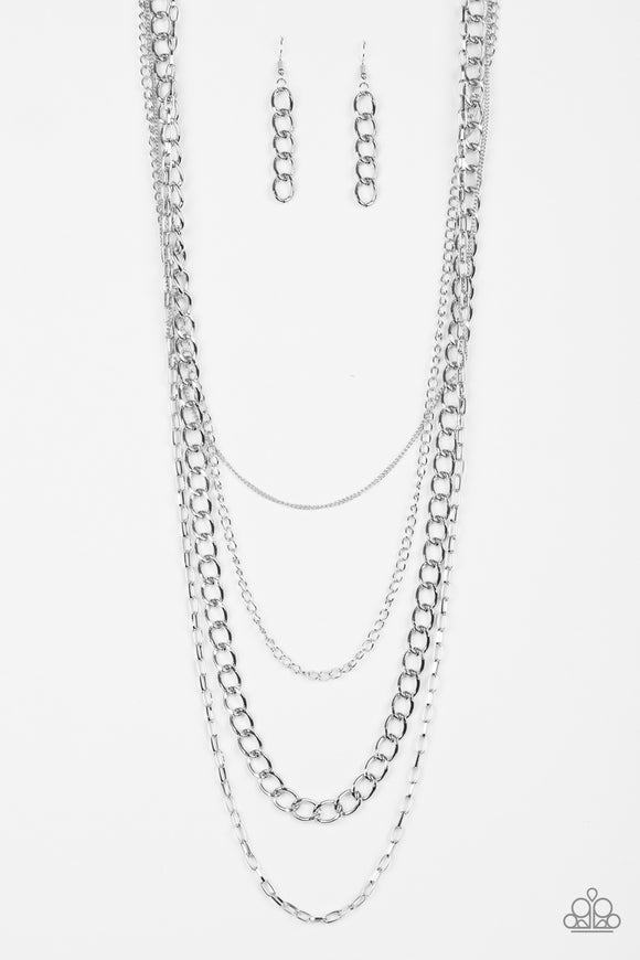Paparazzi Necklace - Metro Metal - Silver
