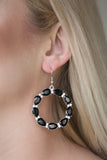 Paparazzi Earring - Ring Around The Rhinestones - Black
