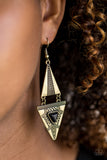 Paparazzi Earring - El Paso Edge - Brass