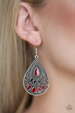 Paparazzi Earring - Westside Wildside - Red