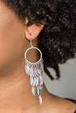 Paparazzi Earring - Feather Frenzy - Silver