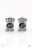 Paparazzi Earring - Glamorously Grand Duchess - Blue Clip-On