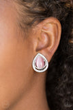 Paparazzi Earring - Noteworthy Shimmer - Pink Clip-On