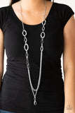 Paparazzi Necklace - Street Beat - Silver Lanyard