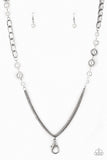 Paparazzi Necklace - Uptown Talker - White Lanyard