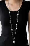 Paparazzi Necklace - Beach Party Pageant - White Lanyard