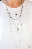 Paparazzi Necklace - Key Keynote - Blue