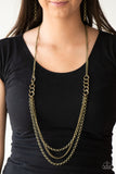 Paparazzi Necklace - Mechanical Mayhem - Brass