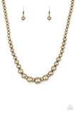 Paparazzi Necklace - Party Pearls - Brass