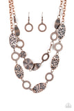 Paparazzi Necklace - Trippin On Texture - Copper
