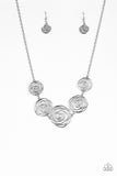 Paparazzi Necklace - Rosy Rosette - Silver